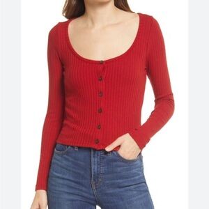 NEW w/ TAGS Madewell Size XL Red Cardigan